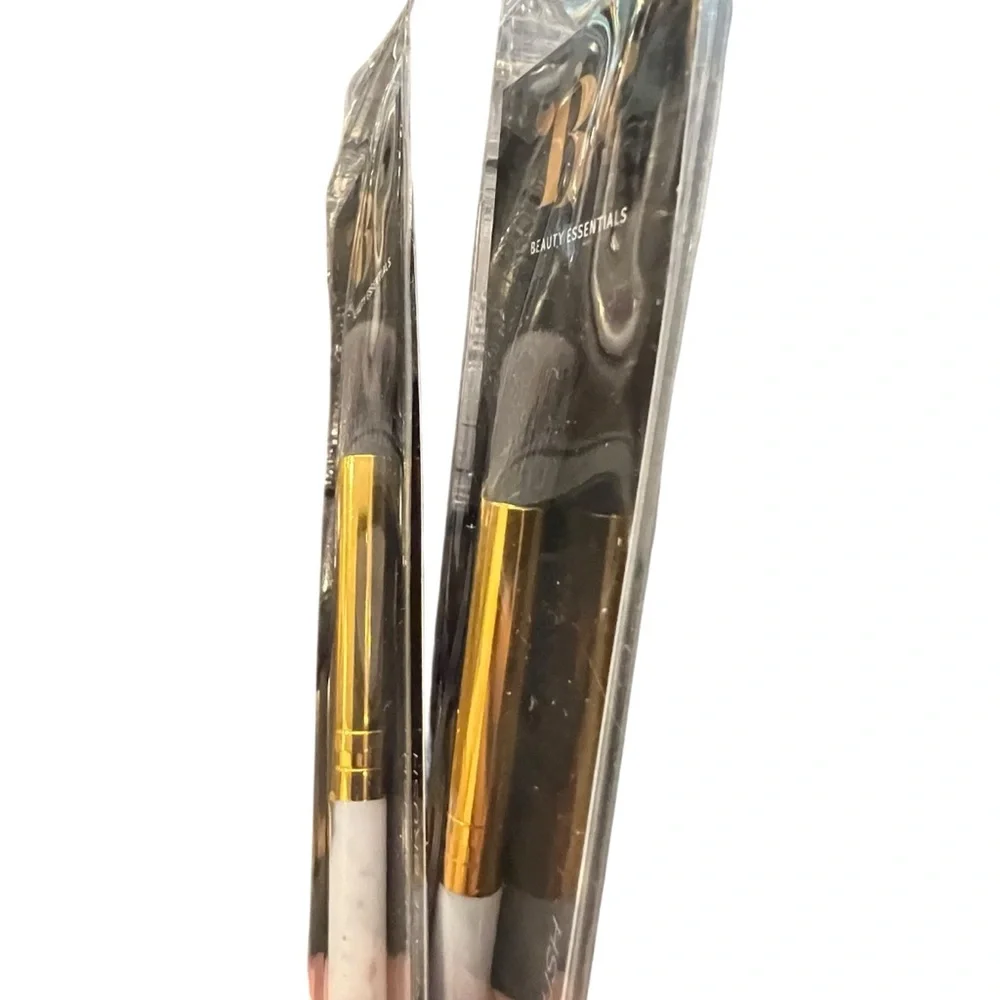 Beauty‎ Essentials Makeup Brush 2 Pc Eye Crease Eyeshadow Marble Color Handle